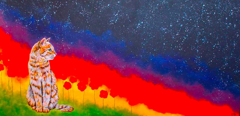 Community garden cat mural